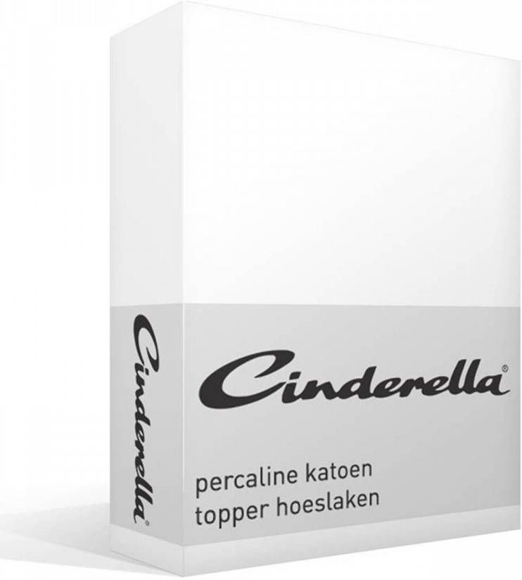 Cinderella Basic Percaline Katoen Topper Hoeslaken 100% Percaline Katoen Lits jumeaux(180x200 Cm) White online kopen