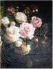 Clayre & Eef Plaid 130x170 Cm Zwart Roze Polyester Rechthoek Bloemen Deken Kleed Dekentje Zwart Deken Kleed online kopen