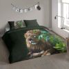 Pure dekbedovertrek Lion groen 200x200/220 cm Leen Bakker online kopen