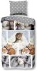Good Morning kinderdekbedovertrek Kitty multikleur 140x200/220 cm Leen Bakker online kopen